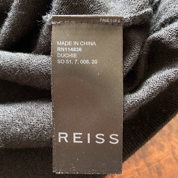 Reiss Duchie Merino Wool Open Collar Polo Shirt Black Size Large FIT LIKE MEDIUM - Picture 10 of 13